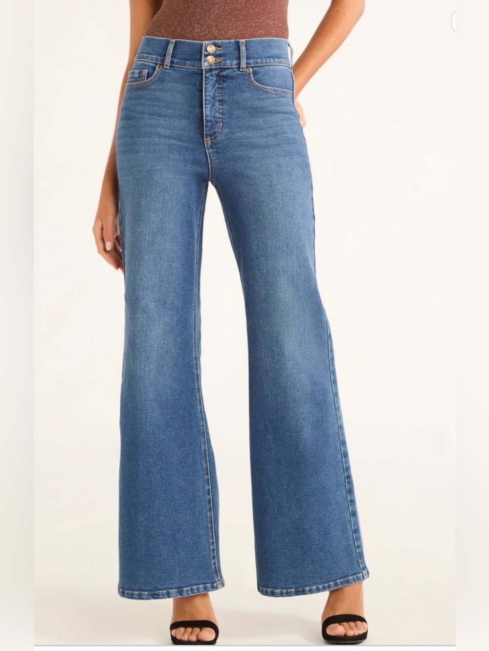 A462 SOFIA by sofia vergara Blue High-Rise Wide-Leg Jeans NWT SIZE 18